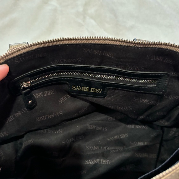 SAM & LIBBY Brown Metallic Crossbody Bag Purse - Picture 10 of 10